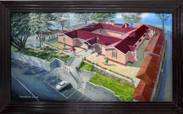 A 32 year old painting of the iconic Aizawl DC Office to be retouched by Mizo painter Tlangrokhuma