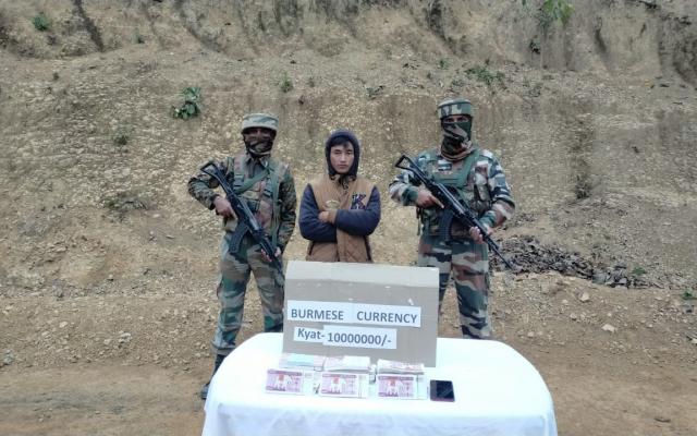 Assam Rifles recovers foreign currency worth  Rs. 4,20,000/- in Khaikhy, Siaha District